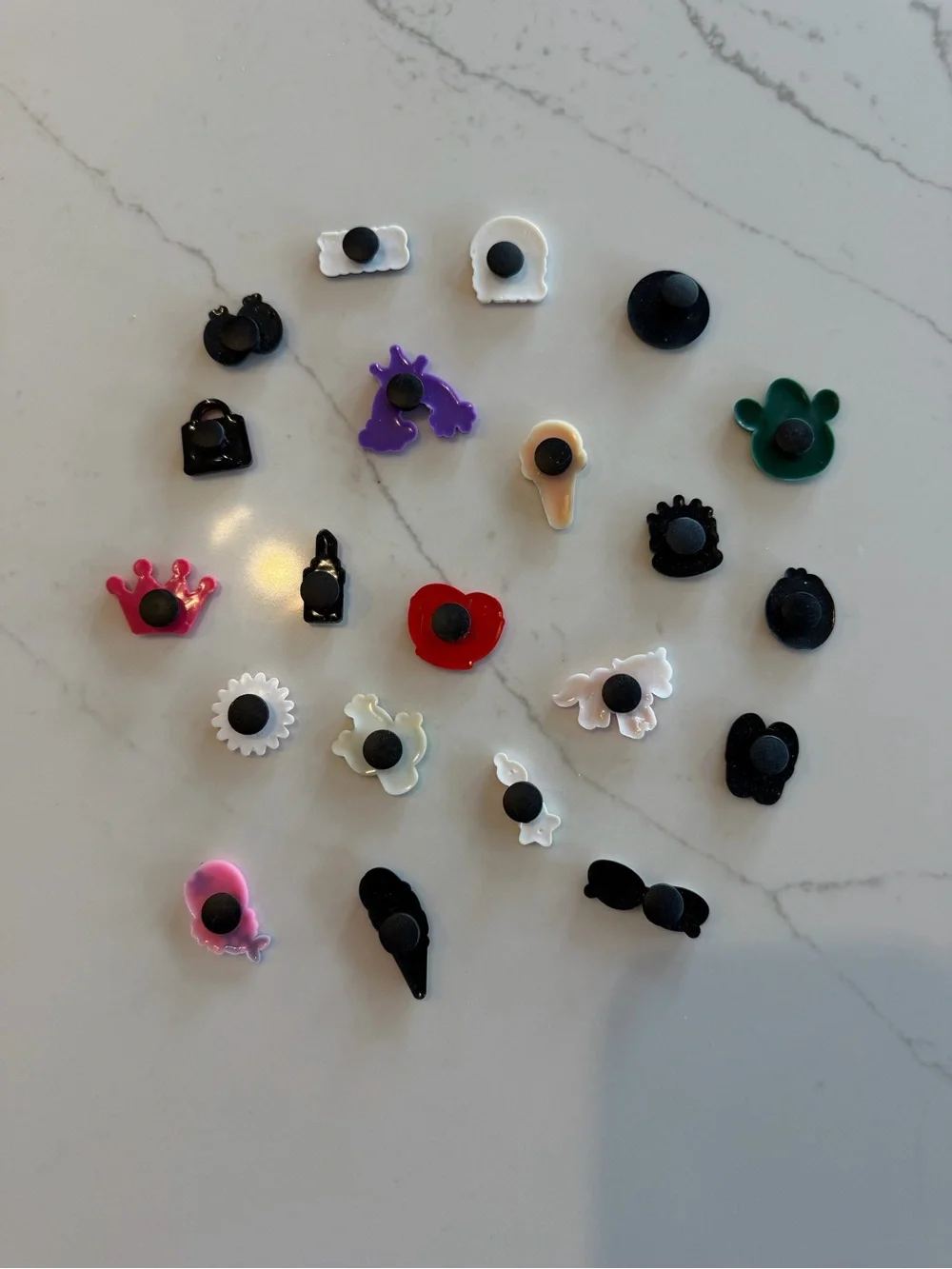 CROCS Kids Multicolor Decorative Jibbitz Shoe Charms - Pink & Green Accents